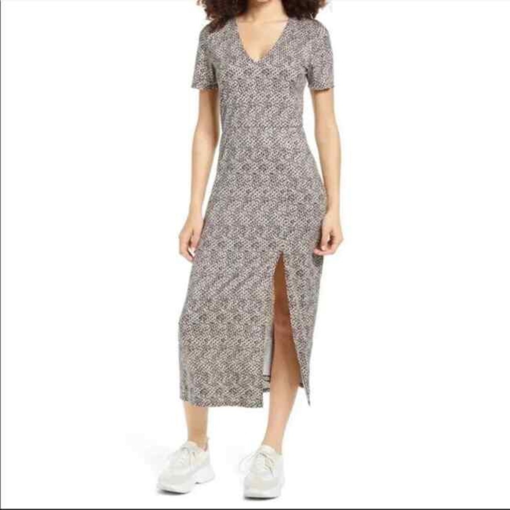 WAYF Dede X Emily BFF Collection Leopard Print Maxi Dress Size XL NWT